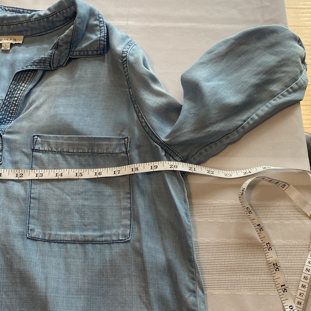 Skies Are Blue Light Blue Women’s Top - Picture 6 of 9